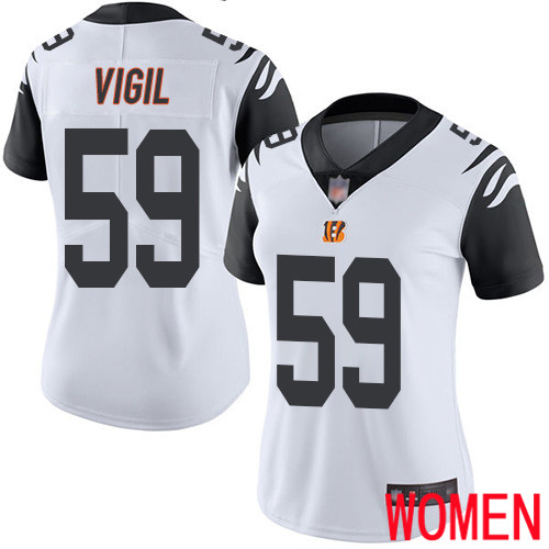 Cincinnati Bengals Limited White Women Nick Vigil Jersey NFL Footballl #59 Rush Vapor Untouchable